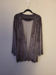 Cárdigan Hard Tail Woodsmock Kimono Gris Terciopelo Frente Abierto Talla L - Imagen 1 de 7