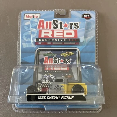 Maisto All Stars RED 1936 Chevrolet Pickup Rat Rod, 1:64, Gray & Yellow NIB - Image 1 of 4