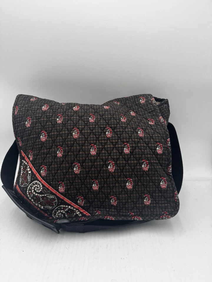 Vera Bradley Houndstooth Floral Crossbody Women's Brown Laptop Messenger - Image 1 of 4