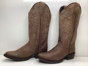 WOMENS JB DILLON COWBOY BROWN BOOTS SIZE 5 C - Picture 1 of 9