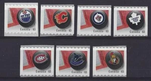 CANADÁ 2013 CONJUNTO DE 7 SELLOS DE BOBINA DE LA LIGA NACIONAL DE HOCKEY SIN MONTAR COMO NUEVOS, SIN MONTAR O SIN MONTAR - Imagen 1 de 1