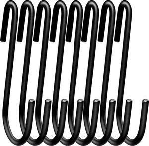 18 Pack ESFUN 4 inch Heavy Duty S Hooks Black Pan Pot Holder Rack Hooks S Sha - Picture 1 of 12