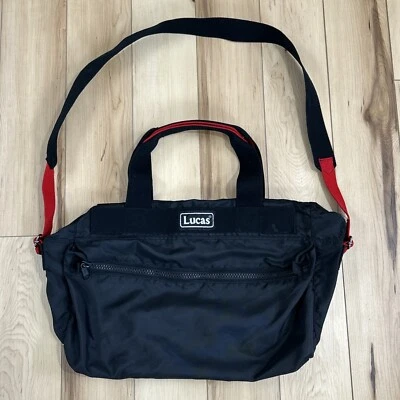 Lucas Black Red Duffel Bag 21x13x12” Lightweight Carry-on Luggage Weekender Bag - Image 1 of 4