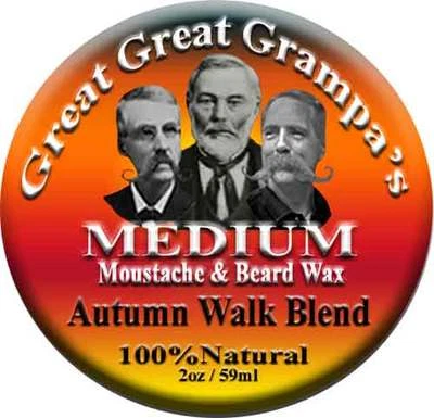  "Autumn Walk" Blend - WHITE-WAX -  Medium Hold - 2oz Moustache & Beard Wax - Image 1 of 2