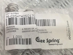 6-Pk Lee Spring Company / Spring P6-C054T40SQ170(5A) - Picture 1 of 2