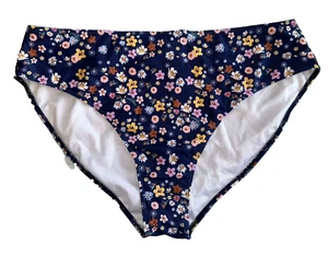 Blue Ditsy Floral Multi Colored Print Bikini Swim Bottoms - Size 4XL (24) -Shein - Picture 1 of 20