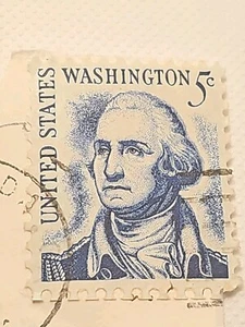 Vintage George Washington Five Cent Stamp Blue Rare!! Ungraded Great Condition. - Picture 1 of 6