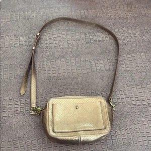 Madewell Metallic Gold Crossbody Bag Adjustable Strap Leather Small - Picture 1 of 16
