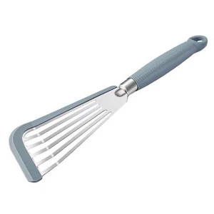 Stainless Steel Fish Turner Spatula with Slotted Angled Blade & Silicone Handle - Picture 1 of 9