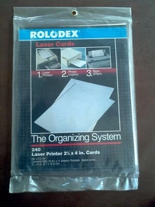 ROLODEX Necessities 240 Laser/Inkjet Printer Cards 2 1/4" x 4"    - Picture 1 of 2