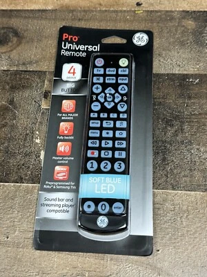 GE Pro Universal Remote 4 device 46195 Soft Touch Decor - For All Major Brands - Image 1 of 4