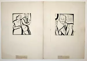 Frederick Johnson (1900-1986) Watercolour drawings, Comical illustrations - Picture 1 of 3