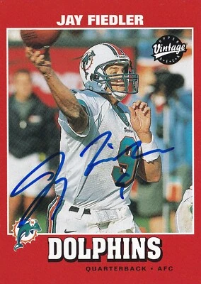 Jay Fiedler Signed 2001 Upper Deck Vintage Dolphins Football Card #88 Autograph - Imagem 1 de 4