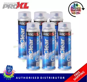 PRO XL 2K Clear Lacquer x 6 500ml Petrol Resistant Aerosol Spray Paint PROXL - Picture 1 of 9