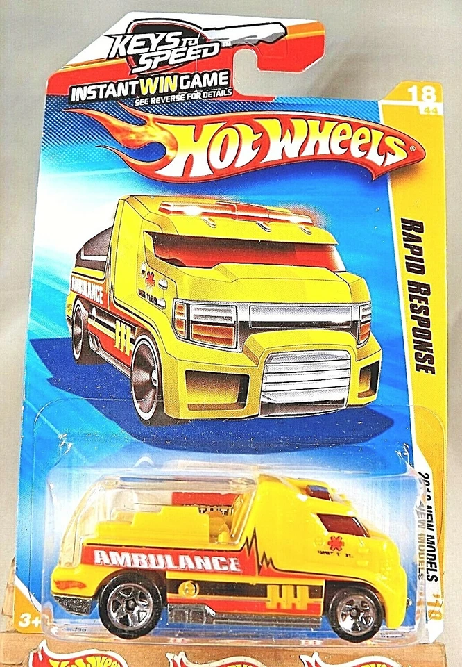 2010 Hot Wheels #18 New Models 18/44 RAPID RESPONSE Yellow Variant w/Chrome 5 Sp - Image 1 of 4