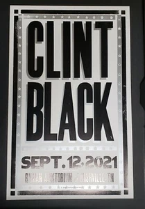 CLINT BLACK Ryman 2021 HATCH SHOW PRINT Nashville Tour Concert Poster - Picture 1 of 1