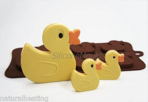 4+1 Rubber Duck Baby Animal Silicone Chocolate Mould Lolly Resin Wax Melt Soap - Picture 1 of 3