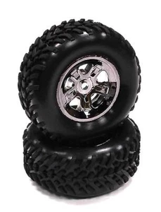 Type V Wheel and Tire Set (2) for Traxxas 1/16 Slash VXL (O.D.=66mm) - Picture 1 of 1