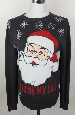 Mossimo For Target Mens S Santa SIT ON MY LAP Spell Out Christmas Sweater NEW - Image 1 of 4