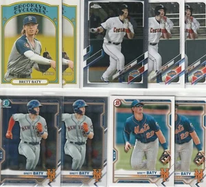 9x Brett Baty Prospect Cards with Pro Debut Chrome, Bowman Chrome+ Mets - Picture 1 of 1