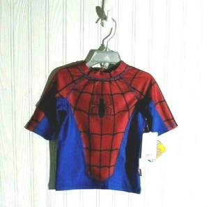 Disney Store Rash Guard Swim Shirt Boys Size 4 Marvel Spider-Man NWT - Picture 1 of 3