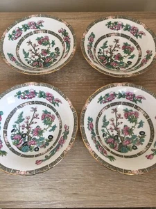 Vintage Duchess Bone China Indian Tree Soup/Cereal/Dessert Bowls x 4 - Picture 1 of 7
