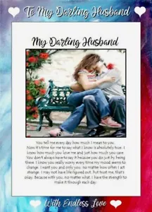 NEW To My Darling Husband With Love - A5 Birthday Card With A6 Keepsake Picture - Picture 1 of 5