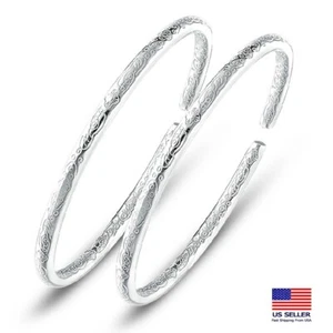 Mode Damen Sterling Silber Armbänder Manschette Vintage Gravur Blumen Stil 1974 - Bild 1 von 4