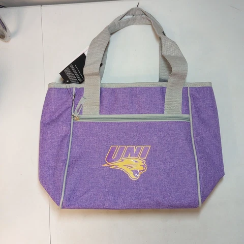 NWT LogoBrands Purple Northern Lowa Crosshatch 16-Can Cooler Top Handle Tote Bag Cover