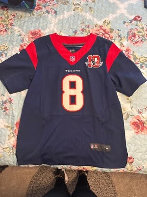 Camiseta deportiva vintage vintage Matt Schaub 8 Houston Texans NFL décimo parche azul 52 etiquetas Foto 1 de 3