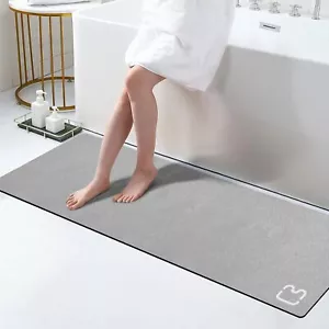 Bathroom Runner Mat Rugs Long Diatomite Stone Bath Mat Large Super Absorbent Dia - Picture 1 of 7