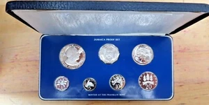 SEVEN-COIN PROOF OF THE 1976 COINAGE OF JAMAICA (FRANKLIN MINT) - Picture 1 of 2