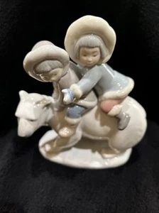Retired Lladro Porcelain Eskimo Riders 01005353 Glossy Figurine by José Puche 7" - Picture 1 of 7