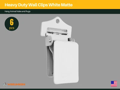 WISE LINKERS Heavy Duty Wall Clips White for Rug Hanging Clips (6Pcs) WISELINKERS