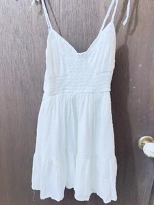 Wild Fable Ladies White Strappy Babydoll Mini Dress Juniors Sz Small - Picture 1 of 7