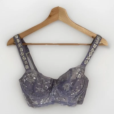 Victoria's Secret Women's Bra 32DD Sequins & Lavender Lace Unlined Underwire - Image 1 of 4