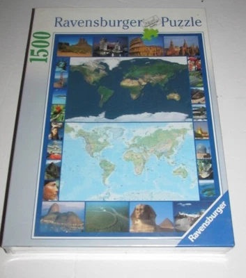 Ravensburger No. 163755 “The Earth-Map & Satellite Photo” 1500 PC Puzzle NEW - Image 1 of 4