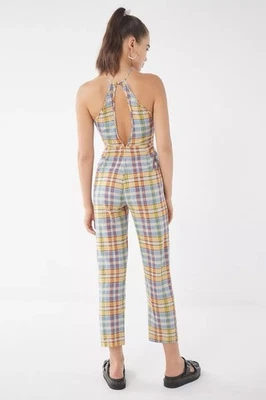 Urban Outfitters Women’s Hattie High Neck Linen Blend Zipper Jumpsuit Size US 4 - Image 1 of 4