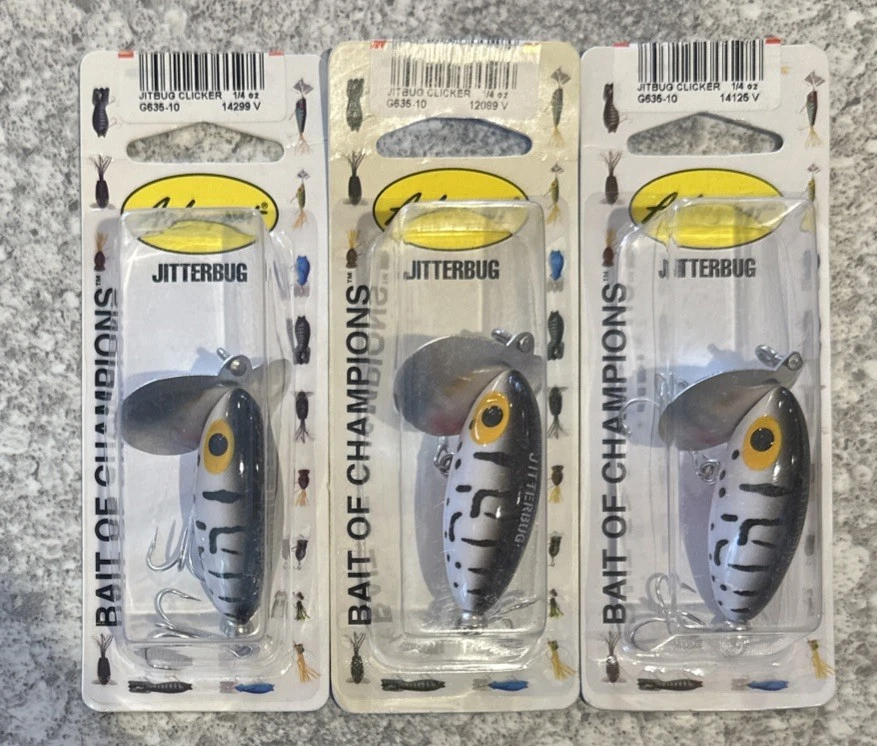 3 paquetes Arbogast Jitterbug 1/4 oz Coach Dog Foto 1 de 1