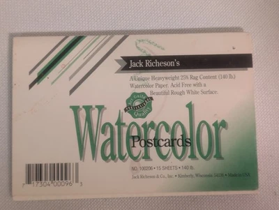 Pad of 9 Blank Watercolor Post Cards Art Paper 6x4 140 Lb Paper - Image 1 of 4