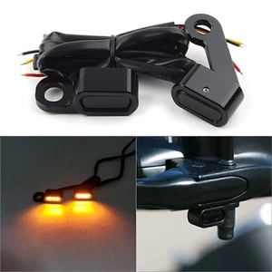 12V Mini LED Blinker für Harley Sportster 883 1200 2004 -2019 2020 2021 Schwarz - Bild 1 von 5
