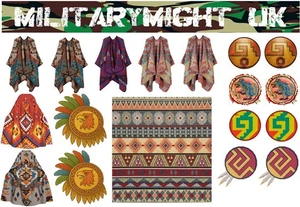 1 32 - 1 35 SCALE AZTEC SHIELDS WARRIOR  CLOTHES DIORAMA DECAL - Picture 1 of 4