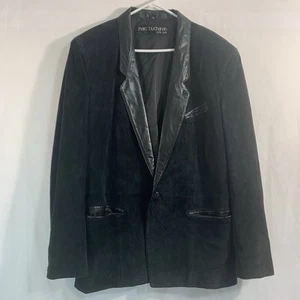 Vintage Marc Buchanan Pelle Pelle Leather Jacket Blazer 44 Black Textured EUC - Picture 1 of 13