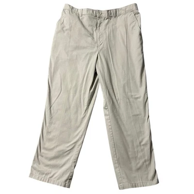 David Taylor Pants Men 42x30 Stone Gray Khakis Elastic Waist Comfort Grandpa Dad - Image 1 of 4