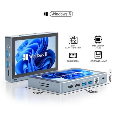 Tablet Window 11 Mini Pc 5.5" Touch Screen Mini Computer J4125 8gb+128gb Wifi  - Image 1 of 4