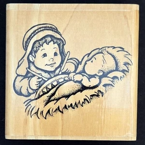 Stamp Oasis Rubber Stamps Little Drummer Boy Playing For Baby Jesus Christmas - Picture 1 of 2
