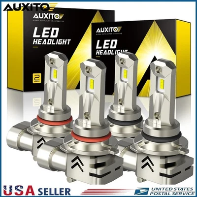 AUXITO Combo White 6000K LED Headlight Kit 9005 9006 Bulbs High + Low Beam New - Image 1 of 4