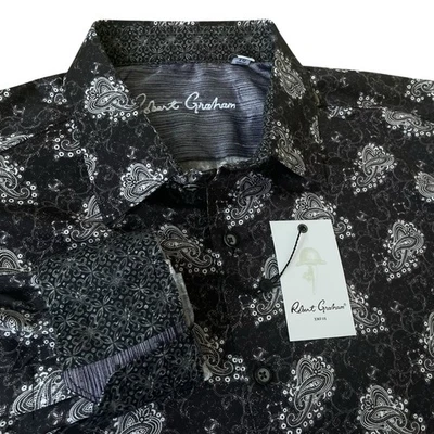 Robert Graham Trejo Paisley Print Black Long Sleeve Shirt Size XL $198 - Image 1 of 4