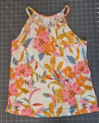 C & C California Tropical Floral Print Tank Top Medium NWOT Braided High Neck - Image 1 of 4