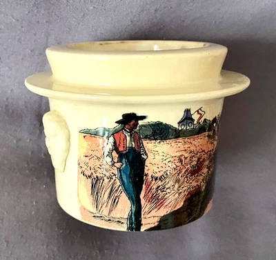 Antike Keramik Deckeldose Terrine Breveteee Fois Gras Pot SARREGUEMINES France - Bild 1 von 4